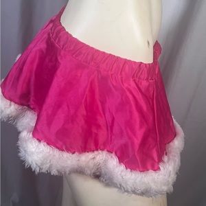 Victoria secrets Pink satin ruffle skirt miss Santa  good for GoGo or fun
